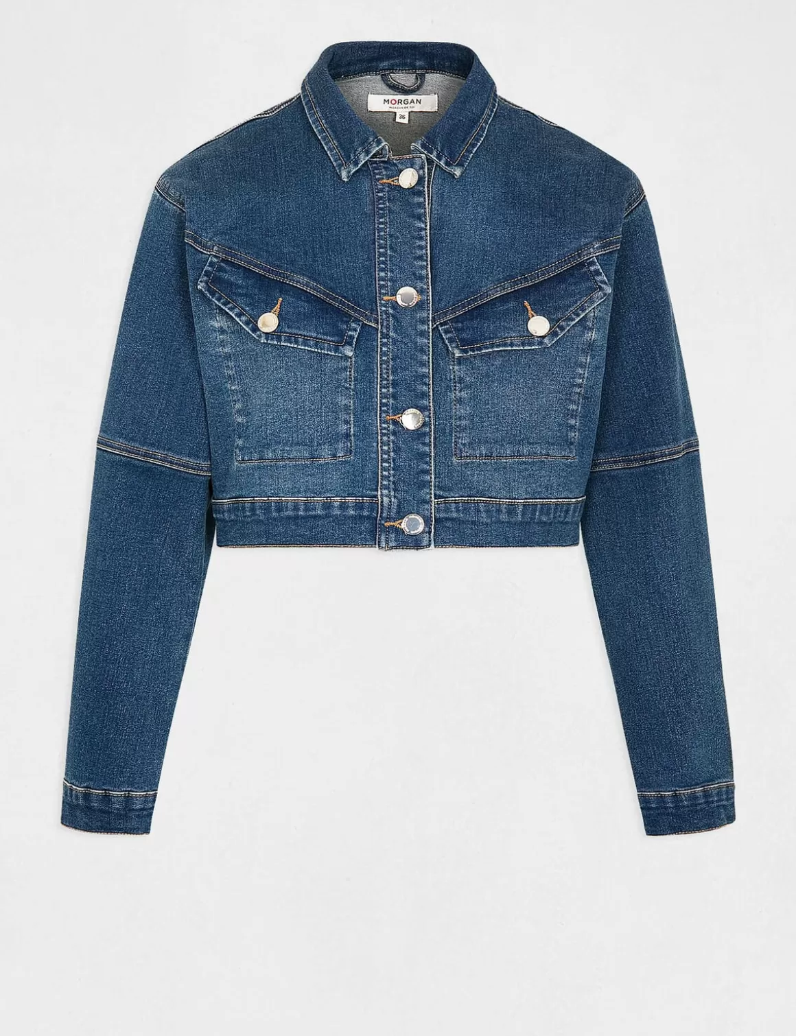 Morgan Vestes Et Blousons>Veste Droite Boutonnee En Jean Jean Stone Femme | Jean_Stone