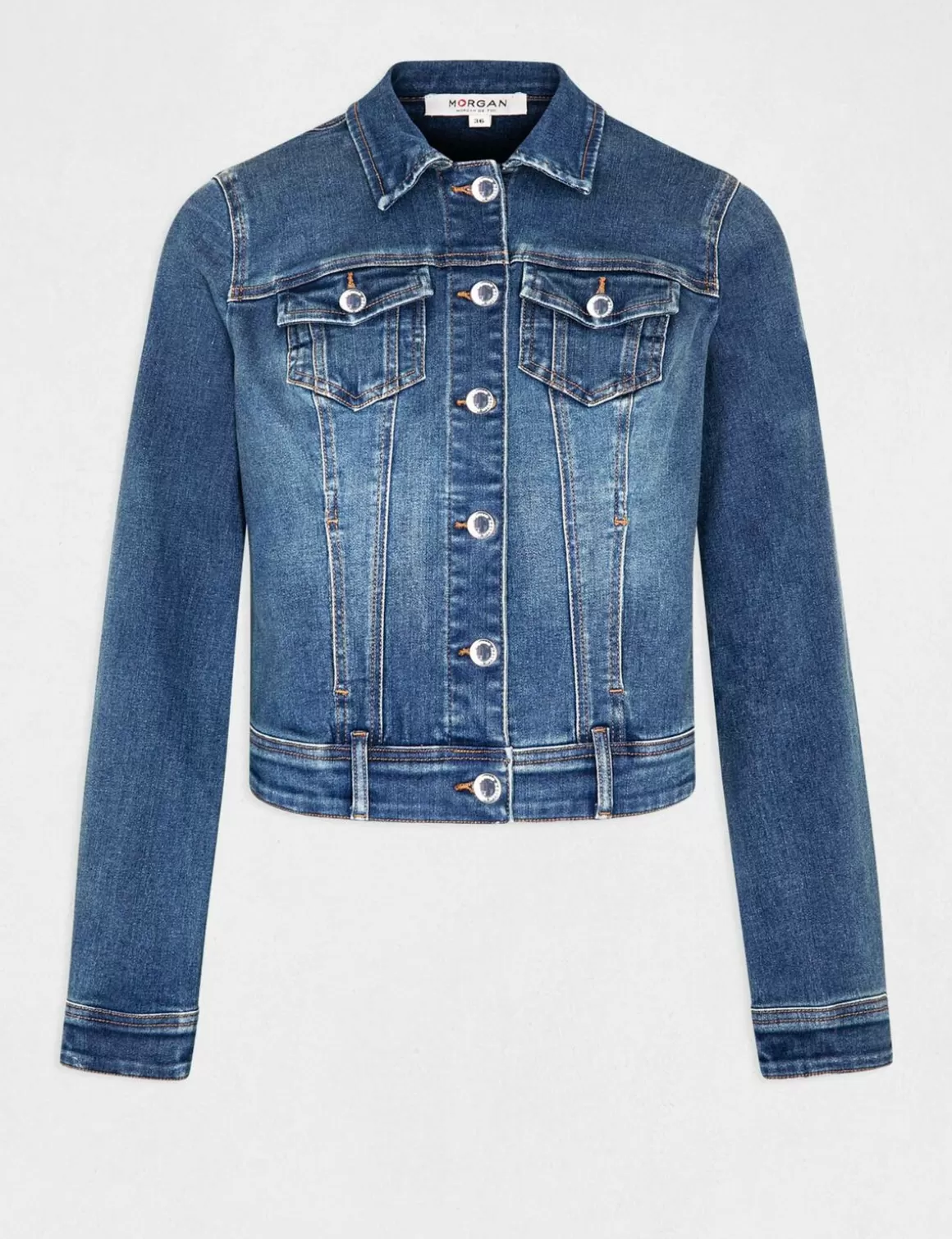 Morgan Vestes Et Blousons>Veste Droite Boutonnee En Jean Jean Stone Femme | Jean_Stone